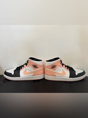 Jordan Air Jordan 1 Mid White Black Peach Sneakers